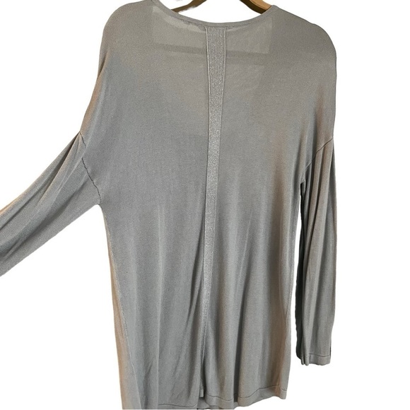 Soft Surroundings Blue Gray Viscose Lightweight Sweater Sz L Shimmer Detail - Picture 3 of 9